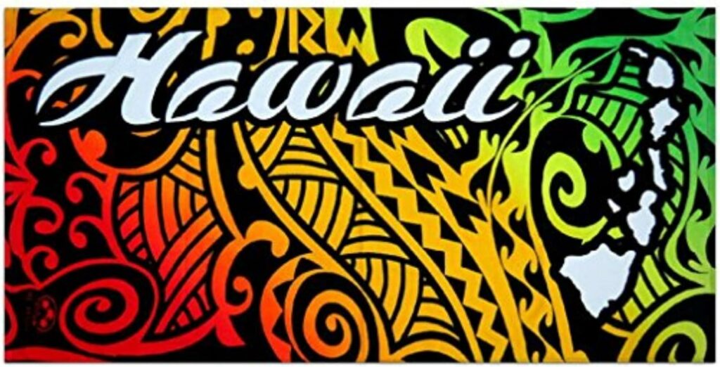 Hawaiian Tribal Tattoo Design Rainbow Beach Towel Review